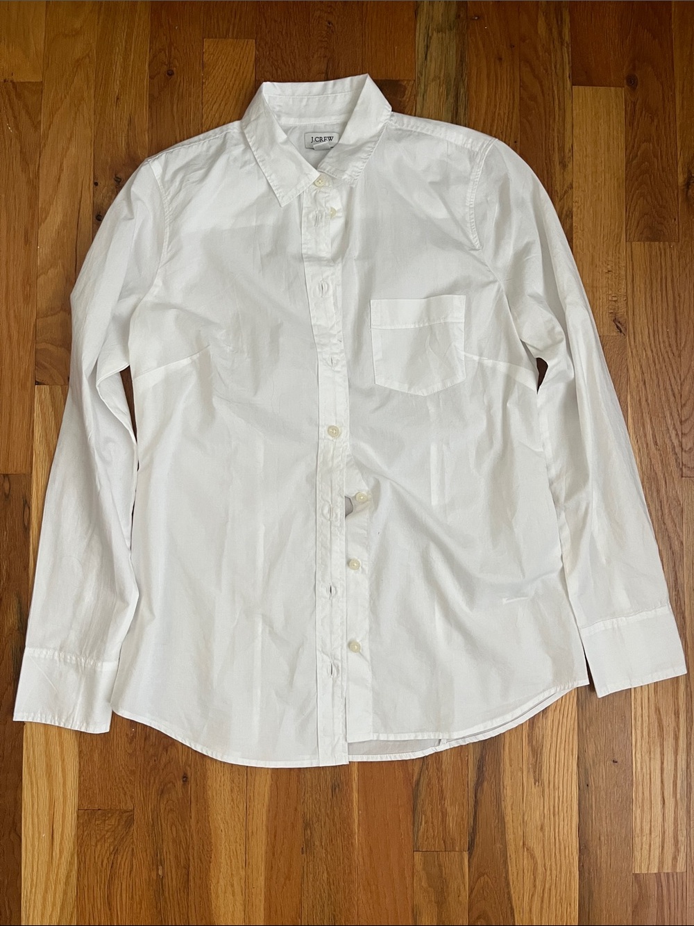J. Crew White Button-Down Cotton Shirt